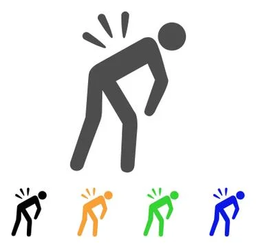 Sciatica Back Pain Flat Icon Stock Illustration