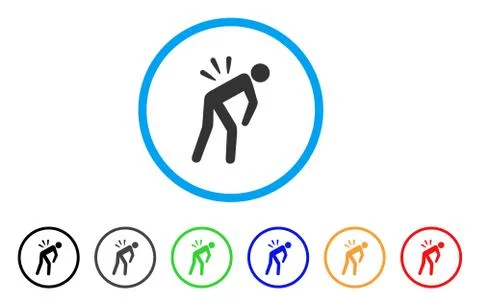Sciatica Back Pain Rounded Icon Stock Illustration