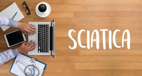 Sciatica doctor hand working Professional Medical Concept Stock Photos