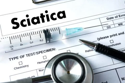 Sciatica doctor hand working Professional Medical Concept Stock Photos