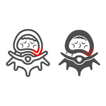 Sciatica line and solid icon, Human diseases concept, Sciatica Back Pain sign on Stock Illustration