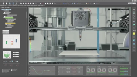 Science 3d printer manufacturing an artificial recreation of vital health organs Stock Footage 312021063