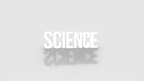 Science 3D Text spinning on an orange background. Looped video.4K Stockbeeldmateriaal 276680089