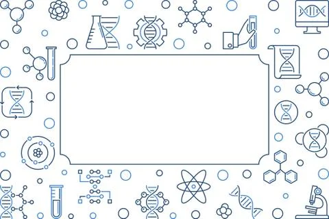Science and Biological Engineering vector linear frame Stockillustratie