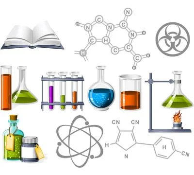 Science and chemistry icons Stock Illustration