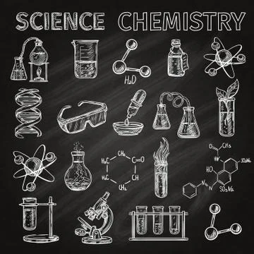 Science And Chemistry Icons Set 스톡 일러스트