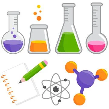 Science and chemistry set. Vector illustration Illustrazione stock