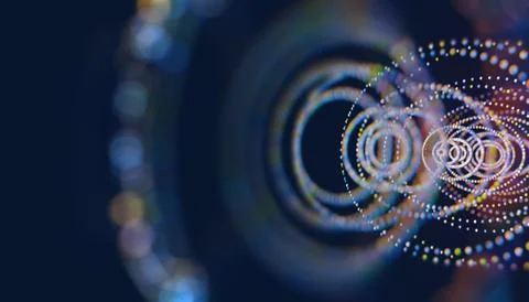 Science and computer learning background.3d illustration Illustrazione stock