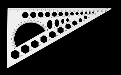 Science and education - Multi-functional triangular ruler-stencil ruler for.. Stock Photos