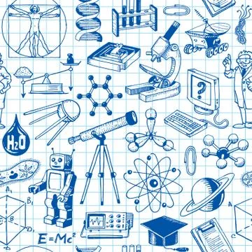Science and education seamless pattern 스톡 일러스트