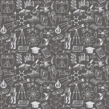 Science and education seamless pattern 스톡 일러스트