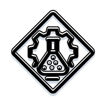 Science and engineering innovation in a laboratory flask Stock Illustration