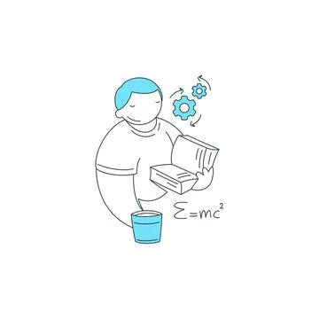 Science And Knowledge Education Concept Vector Illustration Of A Man Reading Stock Illustration