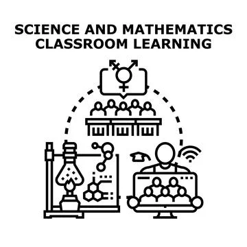 Science and mathematics classroom and online learning 스톡 일러스트