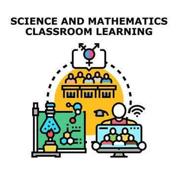 Science and mathematics classroom and online learning Stock Illustration