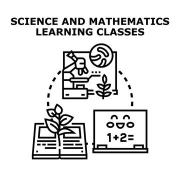 Science and mathematics learning classes concept vector Illustrazione stock