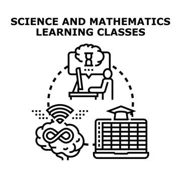 Science and mathematics learning online education concept Illustrazione stock