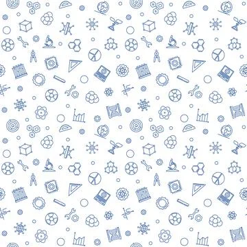 Science and Mathematics seamless pattern - vector STEM background Stock Illustration