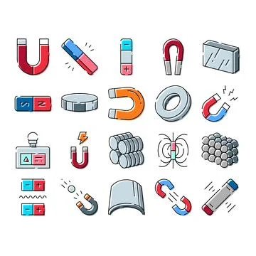 Science and physics magnets attracting and repelling electric energy Stock Illustration
