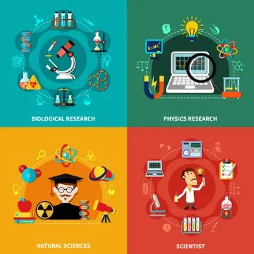 Science and Research Banners Illustrazione stock