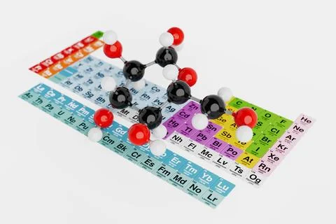 Science And Research Concept. Molecular Structure Model Placed Over Colorfu.. Stock Illustration