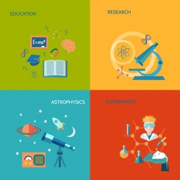Science and research flat Stock Illustration