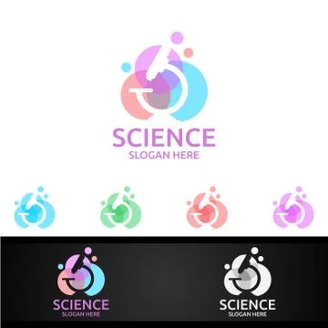 Science and Research Lab Logo for Microbiology, Biotechnology, Chemistry, or  Illustrazione stock