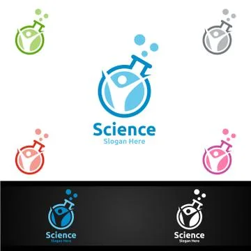 Science and Research Lab Logo for Microbiology, Biotechnology, Chemistry, or  Stock Illustration