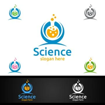 Science and Research Lab Logo for Microbiology, Biotechnology, Chemistry, or  스톡 일러스트