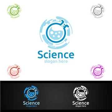 Science and Research Lab Logo for Microbiology, Biotechnology, Chemistry, or  Stock Illustration