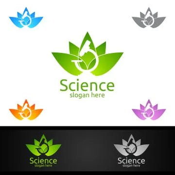Science and Research Lab Logo for Microbiology, Biotechnology, Chemistry, or  Ilustração Stock