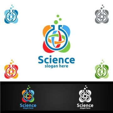 Science and Research Lab Logo for Microbiology, Biotechnology, Chemistry, or  Stock Illustration
