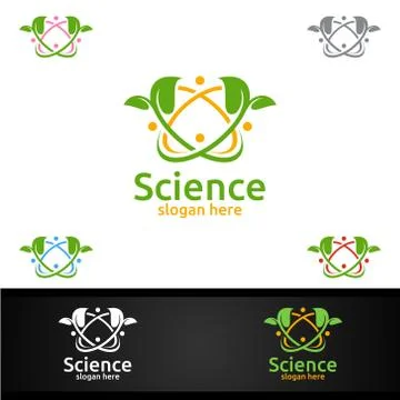 Science and Research Lab Logo for Microbiology, Biotechnology, Chemistry, or  Illustrazione stock