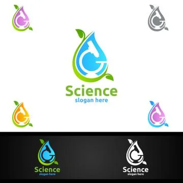 Science and Research Lab Logo for Microbiology, Biotechnology, Chemistry, or  Stock Illustration