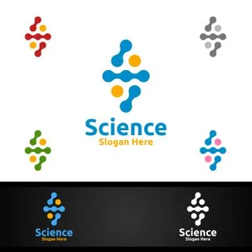 Science and Research Lab Logo for Microbiology, Biotechnology, Chemistry, or  Illustrazione stock