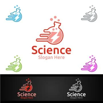 Science and Research Lab Logo for Microbiology, Biotechnology, Chemistry, or  스톡 일러스트