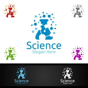 Science and Research Lab Logo for Microbiology, Biotechnology, Chemistry, or  Stockillustratie