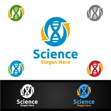 Science and Research Lab Logo for Microbiology, Biotechnology, Chemistry, or  스톡 일러스트