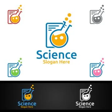 Science and Research Lab Logo for Microbiology, Biotechnology, Chemistry, or  Ilustração Stock