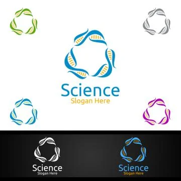 Science and Research Lab Logo for Microbiology, Biotechnology, Chemistry, or  Stock Illustration