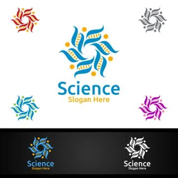 Science and Research Lab Logo for Microbiology, Biotechnology, Chemistry, or  Illustrazione stock