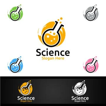 Science and Research Lab Logo for Microbiology, Biotechnology, Chemistry, or  Stock Illustration