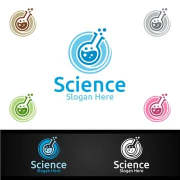 Science and Research Lab Logo for Microbiology, Biotechnology, Chemistry, or  Illustrazione stock