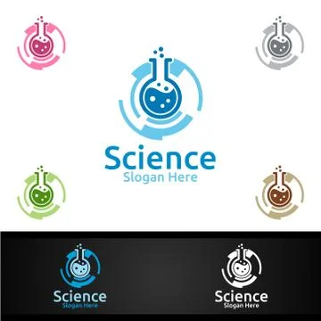 Science and Research Lab Logo for Microbiology, Biotechnology, Chemistry, or  Stock Illustration