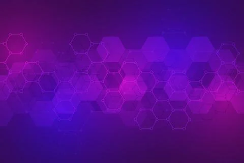 Science and technology background with hexagons pattern. Hi-tech background of イラスト素材