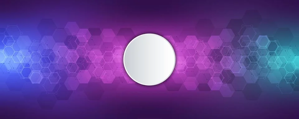 Science and technology background with hexagons pattern. Hi-tech background of Stockillustratie