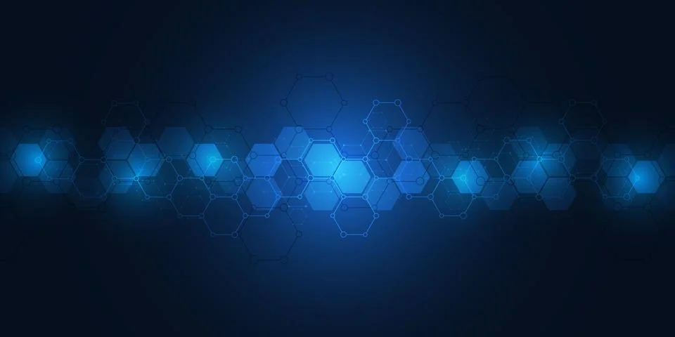 Science and technology background with hexagons pattern. Hi-tech background of イラスト素材