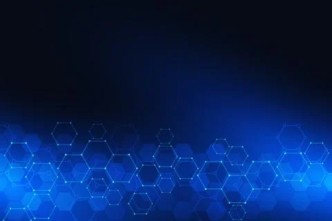 Science and technology background with hexagons pattern. Hi-tech background of Stock Illustration