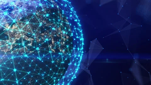 Science and technology Earth and Globalization Internet icon connected Stock Footage 288074479