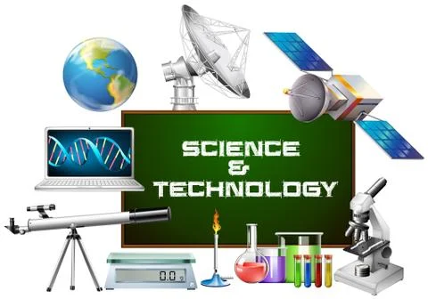 Science and technology equipments Stock Illustration